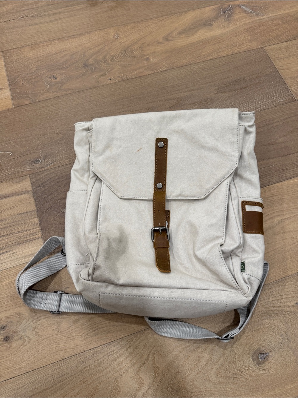 Canvas Field Daypack in Cream with Brown Accents